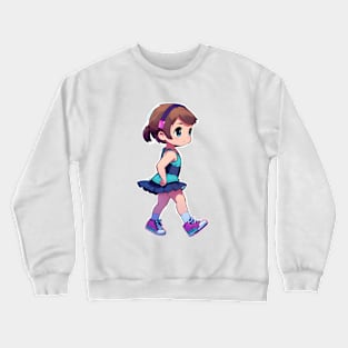 Cute Cartoon Girl Crewneck Sweatshirt